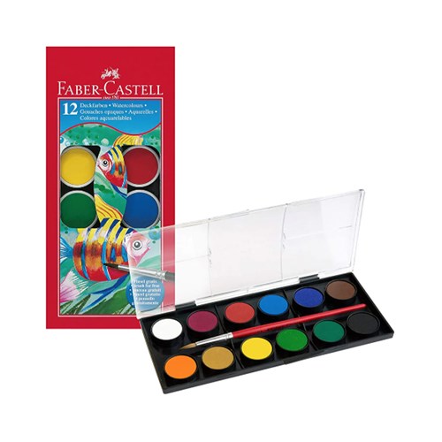 FAB-62-125011 - FABER CASTELL WATERCOLOUR Paint Tablets Set12(2)
